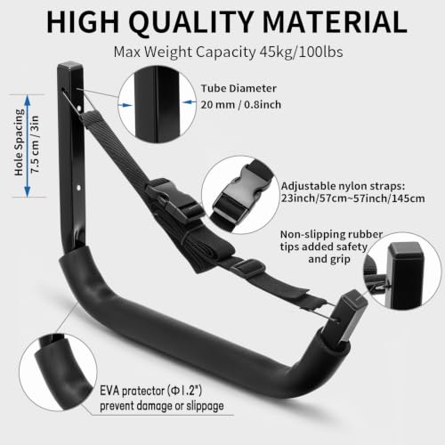 Kayak Wall Mount Rack, Heavy Duty Steel Storage Hooks for Kayak - Image 7