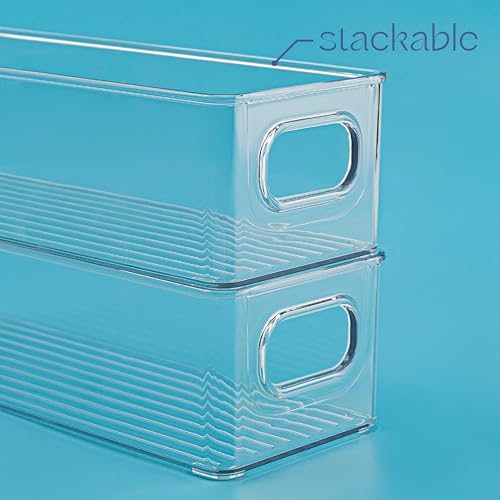 Plastic Food Storage 4 Pack Clear Container Bin with Handles - Image 5