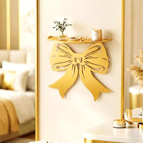 Wall Floating Shelves Gold Bow Shelf Butterfly Metal Shape - Image 6