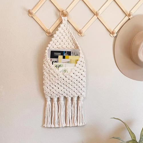 Macrame Mail Organizer Wall Mounted, Handmade Hanging - Image 4