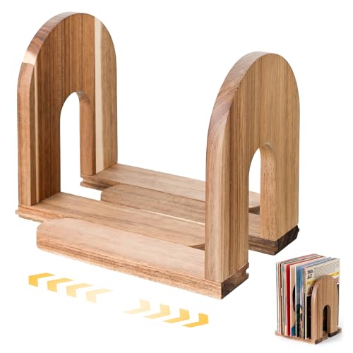 NANXITU Adjustable Vinyl Record Holder,Solid Acacia Wood - Image 2
