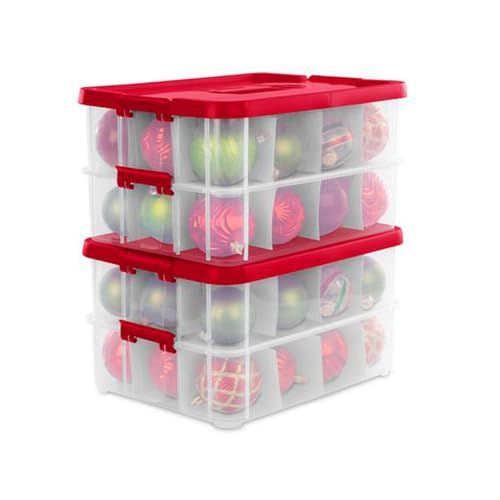 Sterilite Stack & Carry Christmas Ornament Storage Box - Image 6