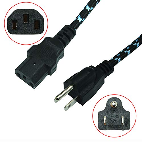 FILSHU 16 AWG Heavy Duty 3 Prong Braided Power Cord, 5 Feet - Image 3
