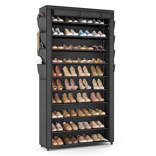 VTRIN Tall Shoe Rack with Cover, 10 Tier Shoe Organi | All Products - Image 2