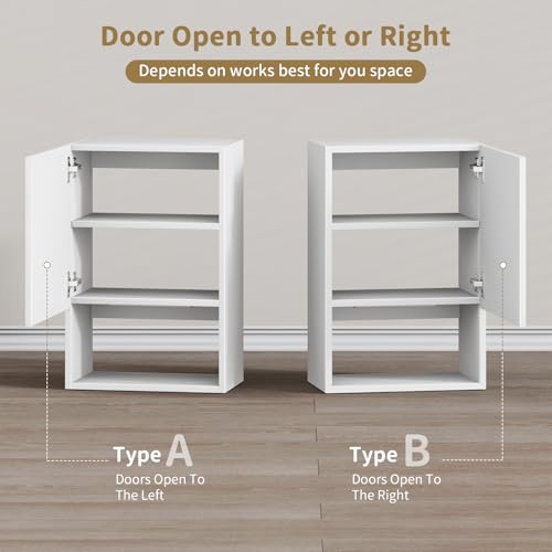 Wall Mounted Storage Cabinet with LED Light, Bathroom Over Toilet - Image 8