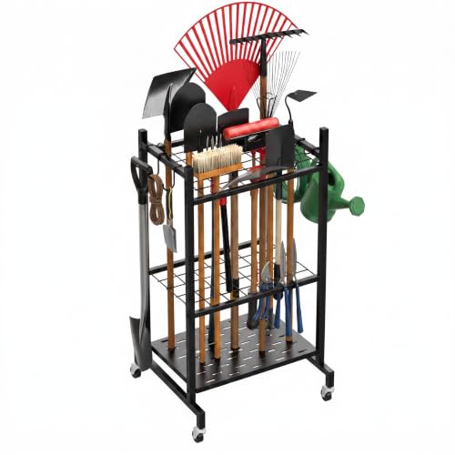 Garden Tool Organizer with Wheels, Garage Tool Organizer - Image 2
