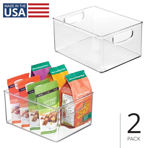 iDesign Stackable Clear Plastic Bin with Handles, 2-Pack - Image 3