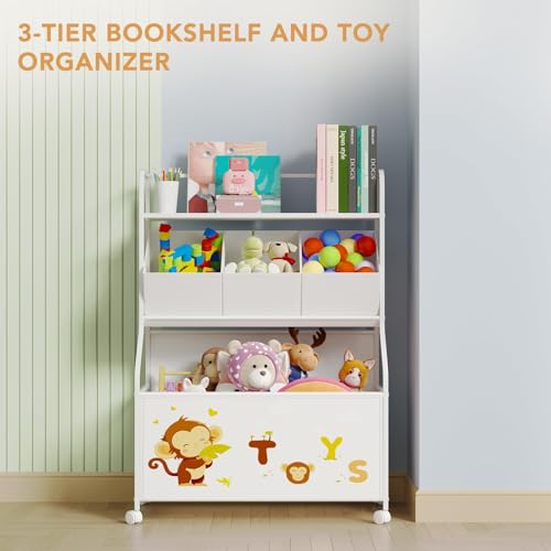 BBLIKE Toy Storage Organizer, Large Toy Box with Wheels - Image 4