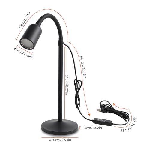 DAMI Small Desk Lamp with Flexible Gooseneck, USB Reading Light - Image 5