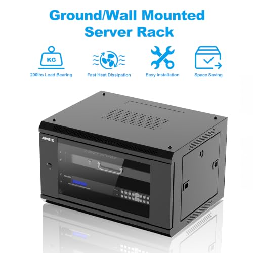 6U Wall Mount Server Rack Enclosure with Locking Glass Door - Image 7