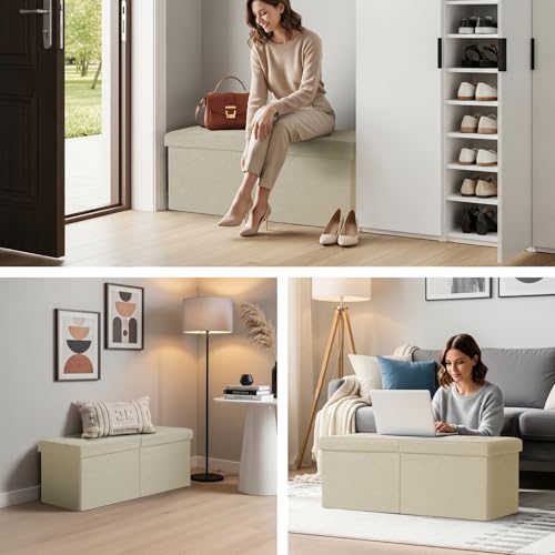 35-INCH Storage Ottoman Bench, Footrest with Storage - Image 8