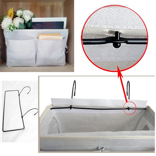 Bedside Caddy Organizer - Bedside Hanging Storage Bag with Hooks - Image 3