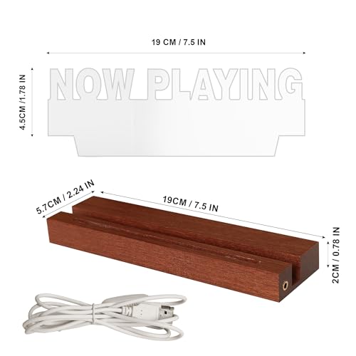 CoolGift Mart Now Playing Vinyl Record Stand Wall Mount, Light up - Image 3