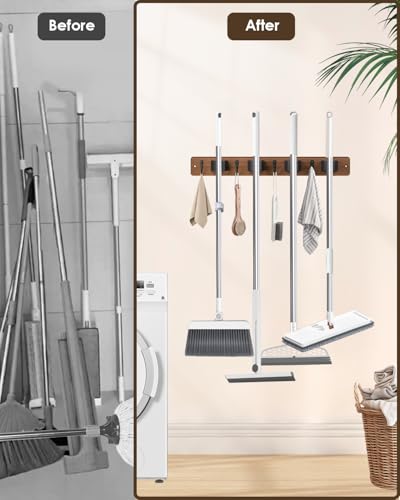 AceMining 2 Pack Broom Holder Wall Mount, 4 Holders 4 - Image 3