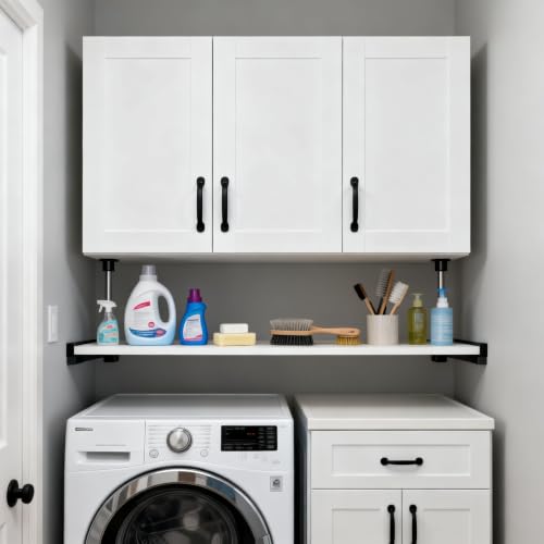 White Wall Cabinet, 3-Door, 35.3" D x 11.2" W x 23.6" H - Image 5