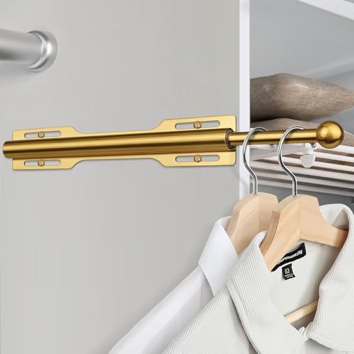 12" Valet Rod for Closet Pull Out (1 Pack, Brushed Gold) - Image 7