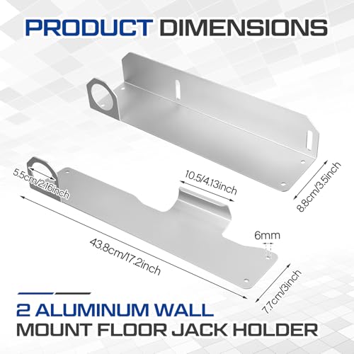 Set of 2 Aluminum Wall Mount Floor Jack Holder Jack Stand Wall - Image 3