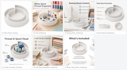Spiral Sewing Spool Holder Compatible with Cylindrical - Image 3
