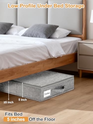 punemi 5 inch High Sturdy Low Profile Under Bed Storage, 2 Pack - Image 3