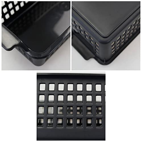 Slim Plastic Storage Baskets, Black, 6 Packs - Image 4