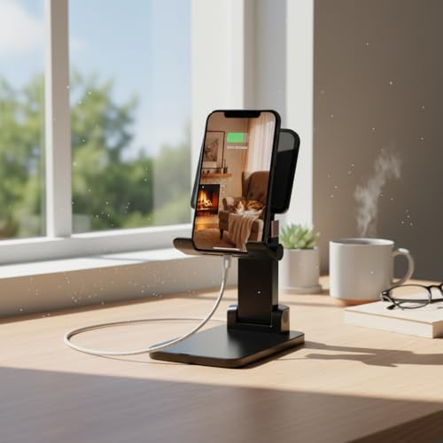 Adjustable Phone Stand, Heavy Duty Black Phone Holder - Image 4
