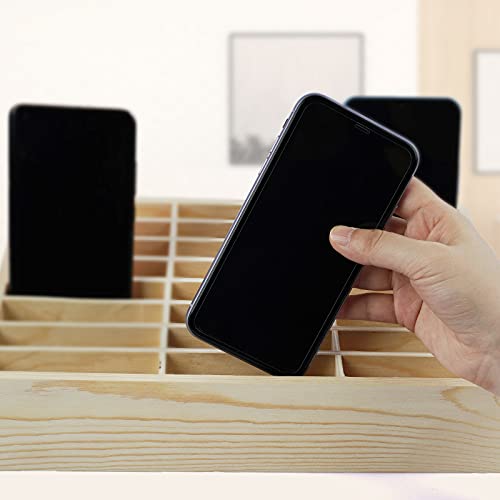 24-Grid Wooden Cell Phone Holder Desktop Organizer - Image 6