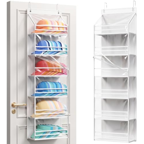 Lifewit 6 Tier Clear Over the Door Hat Rack, Baseball Caps - Image 2