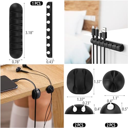 604 Pcs Cable Management Kit, 4 Cord Organizer Sleeve - Image 3