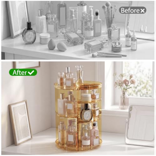 Jiavarry Rotating Makeup Organizer, Clear Gold, 8 Ad | All Products - Image 6
