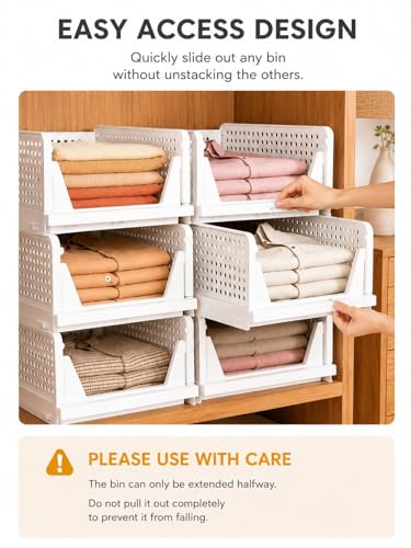 5 Pack Stackable Closet Storage Basket - Stackable Storage - Image 5