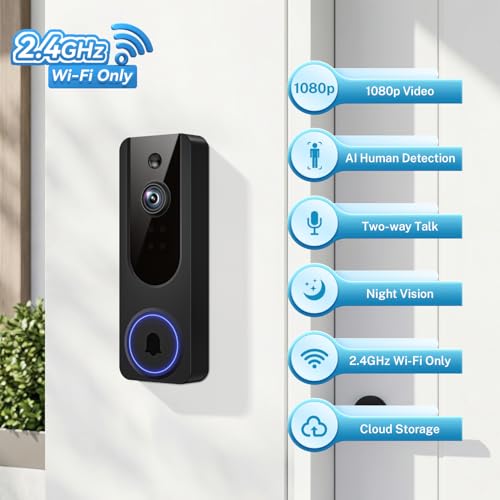 1080P Video Doorbell Camera Wireless, Battery Powered - Image 3