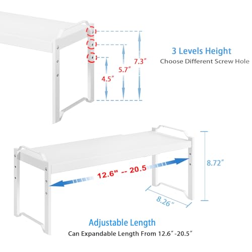 Set of 2 Expandable Kitchen Cabinet Shelves Organizers, Stackable - Image 3