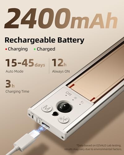 EZVALO 5-Pack 10inch Under Cabinet Lighting, 2400mAh Rechargeable - Image 5