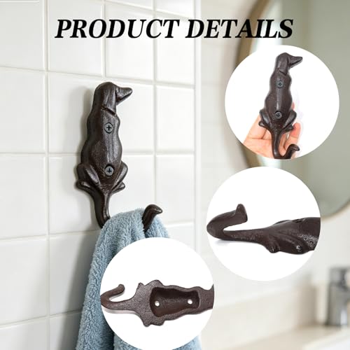 Dog Leash Holder for Wall, 2 Pcs Iron Dog Leash Hooks - Image 5