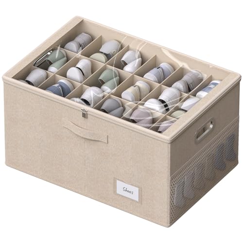 Shoe Organizer for Closet, Shoe Box Storage Containers Fit 18 - Image 2