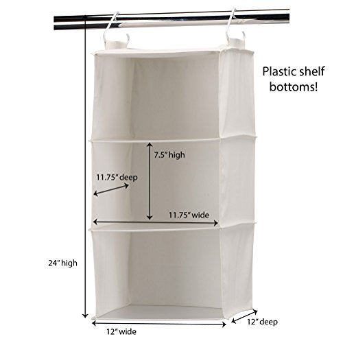 Household Essentials 311342 Hanging Closet Organizer | 3 Pocket - Image 4