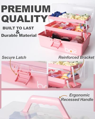 TERGOO 12in 3-Layer Plastic Craft Organizers and Storage - Image 4