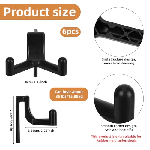 6pcs Shed Hooks for Rubbermaid Fasttrack - Image 3