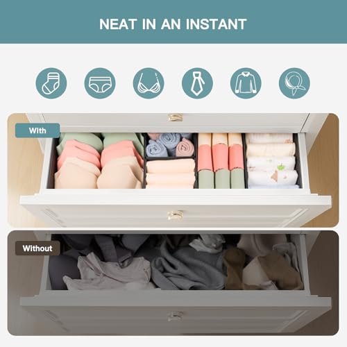 Criusia Drawer Organizer Clothes, 10 Pack Dresser Organizer - Image 4