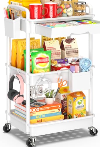 SUNALLY 3 Tier Rolling Cart with Drawer, Craft Stora | All Products - Image 2