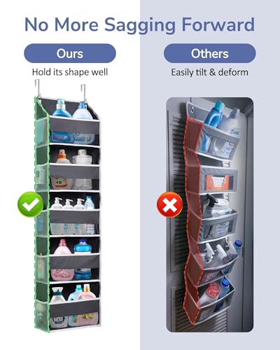 ULG 1 Pack Over Door Organizer with 5 Large and 10 Mesh Side - Image 3