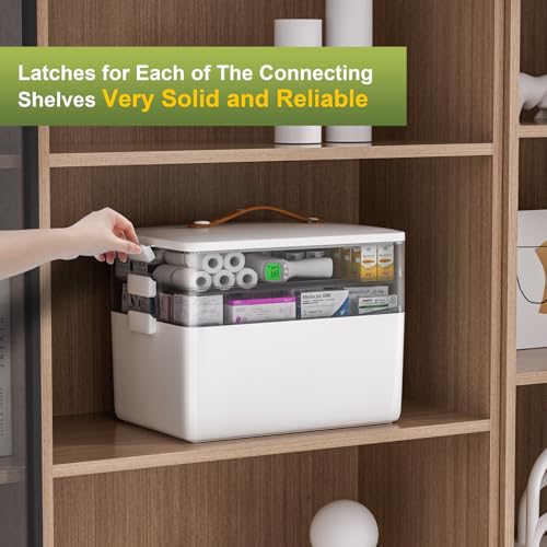 JOYBOS 3-Tier Medicine Storage Box Cabinet, Empty First Aid Kit - Image 5