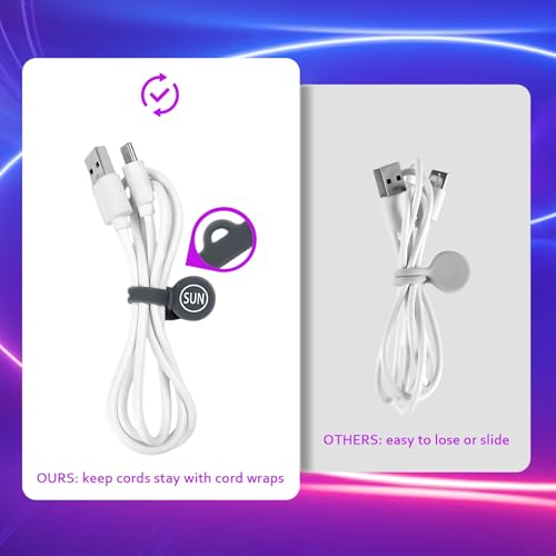 SUNFICON 10 Pack Earbuds Cords Organizers Magnetic Cable Clips - Image 4