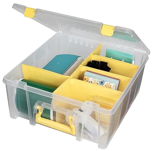 ArtBin Super Satchel Double Deep, 8-Compartment Craft Box, Yellow - Image 2