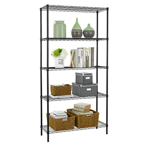 BestOffice | 5-Tier Wire Shelf | 36" x 14" x 72" | Black - Image 2