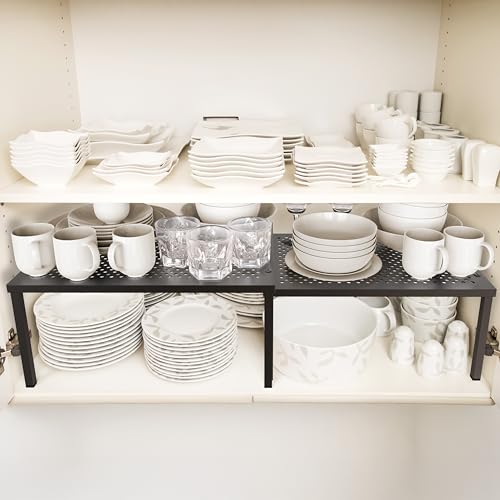 Simple Houseware Cabinet Counter Shelf Organizer w/Steel Surface - Image 3