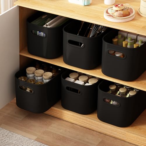 ORGIDOL 8 Pack Black Storage Bins with Lids Stackable Storage - Image 7