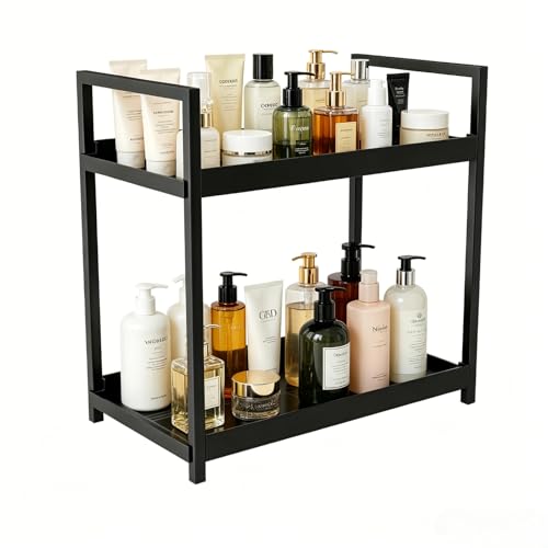Bathroom Counter Organizer, 2 Tier Black Counter Shelf - Image 2