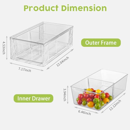 6 Pack Acrylic Storage Drawers, Clear Stackable Storage Drawers - Image 3