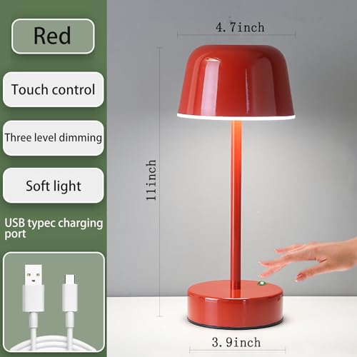 Rechargeable Cordless Mushroom Small Table Lamp with USB Port - Image 6